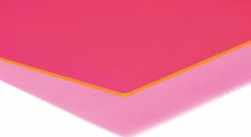 Støpt akrylplate med lysende kant, Fluorescerende rosa, 750mm x 1000mm x 3,0mm